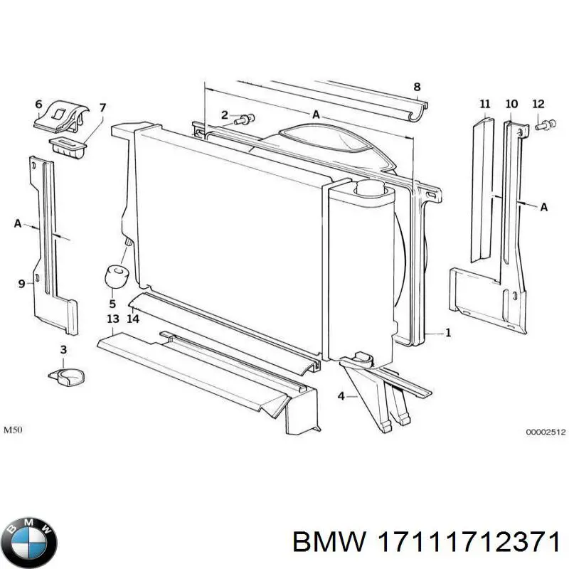 17111712371 BMW Облицювання рамки радіатора