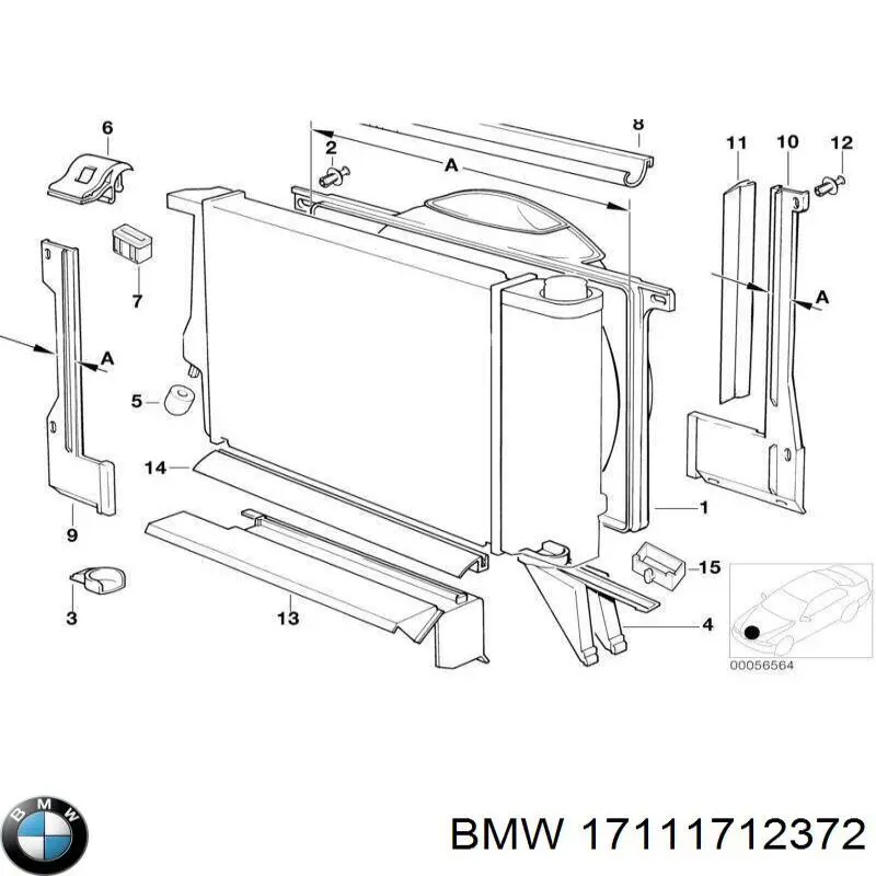 Купити 17111712372 BMW Дифузор вентилятора