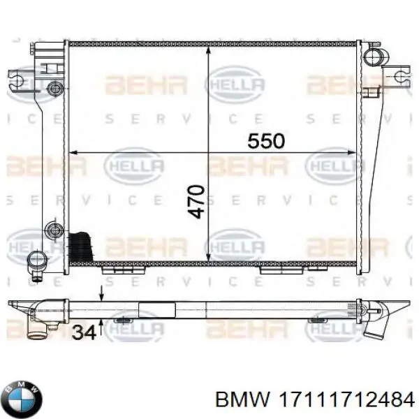 17111712484 BMW Радіатор охолодження двигуна