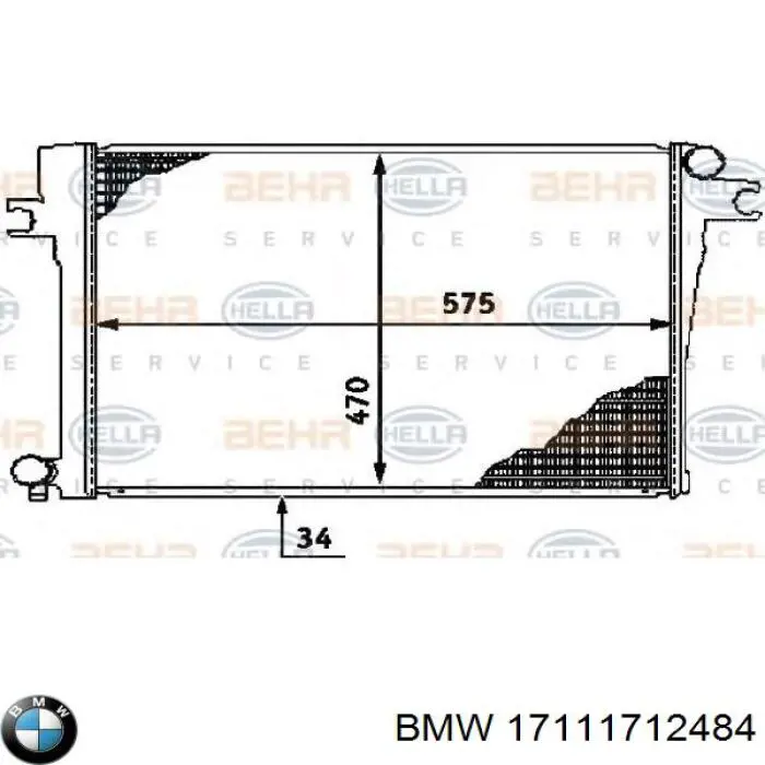 17111712484 BMW радіатор охолодження двигуна