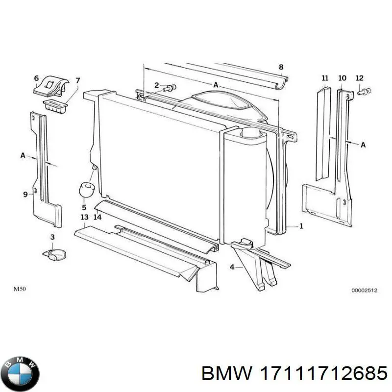 17111712685 BMW дифузор (кожух радіатора охолодження)
