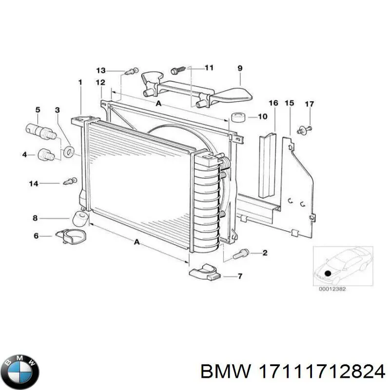 Радіатор 17111712824 BMW
