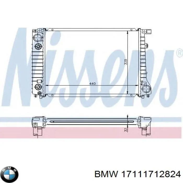 17111712824 BMW Радіатор охолодження двигуна