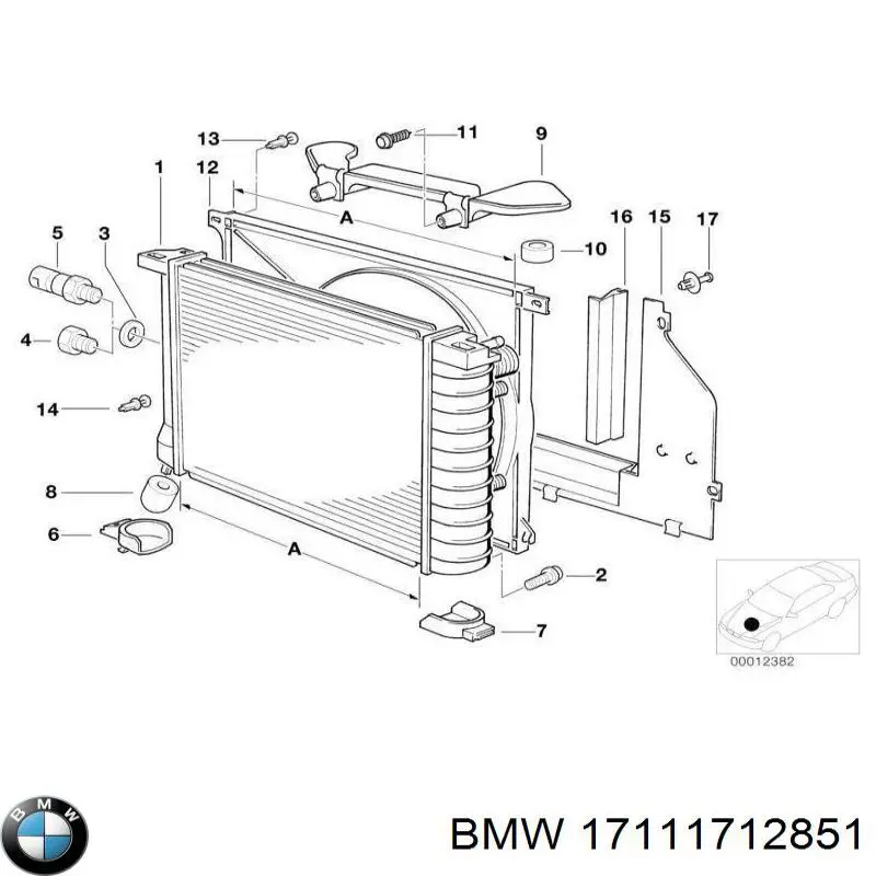 17111712851 BMW радіатор охолодження двигуна