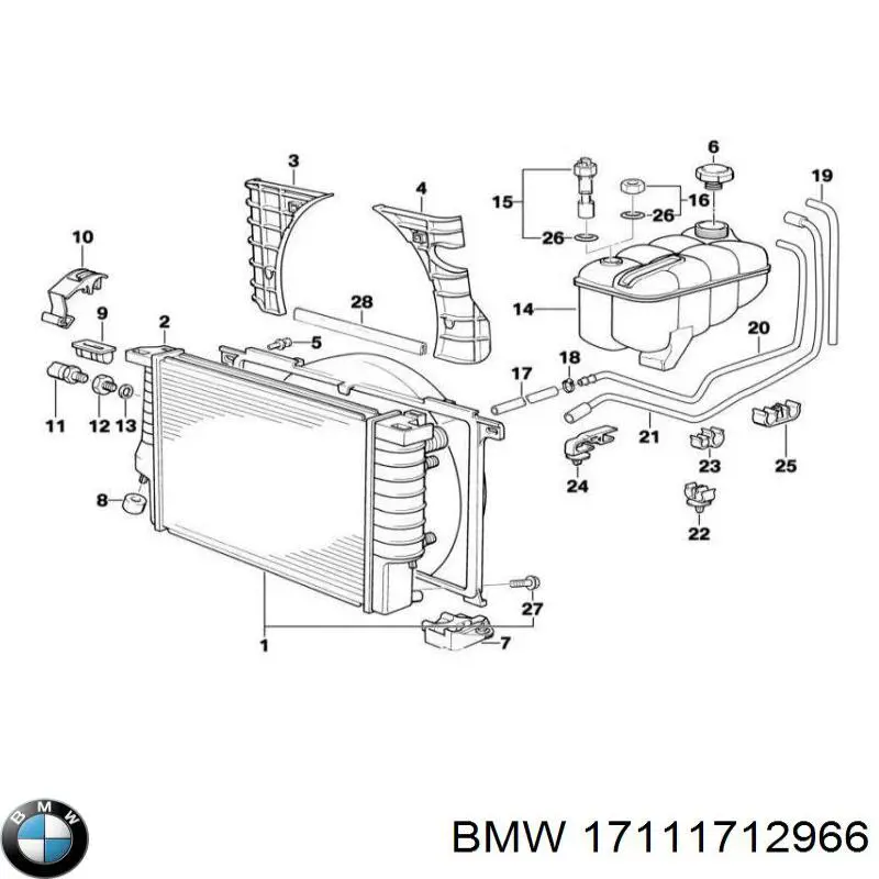 Прокладка кришки розширювального бачка на BMW 5 (E34)