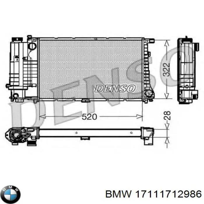 17111712986 BMW радіатор охолодження двигуна