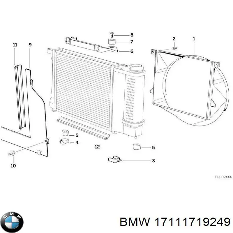 17111719249 BMW Дифузор (кожух) радіатора охолодження