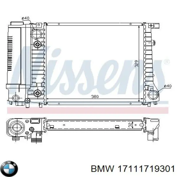 Радіатор основний BMW 17111719301 ціна, від 135.15 USD