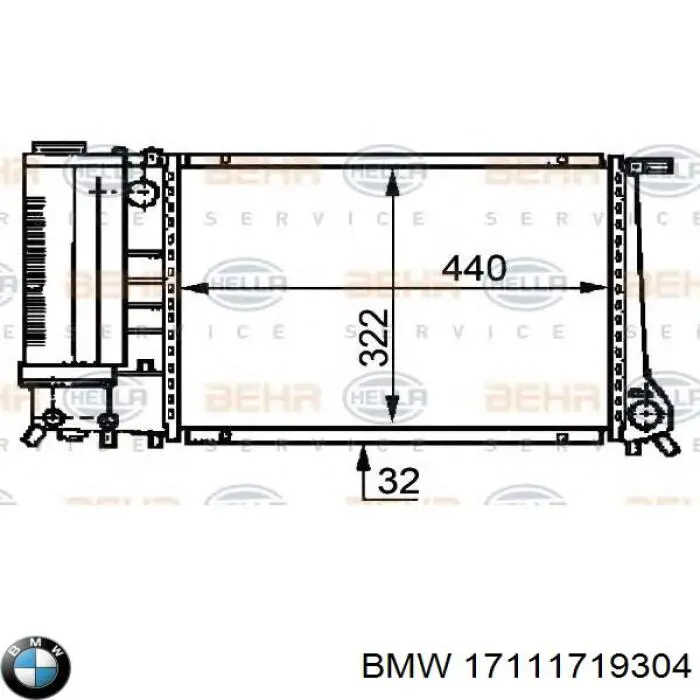 Радіатор основний BMW 17111719304 ціна, від 71.97 USD