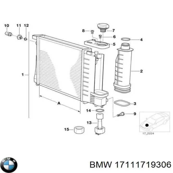 Радіатор 17111719306 BMW