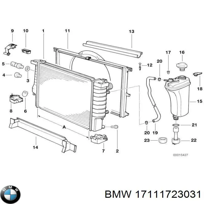 17111723031 BMW дифузор (кожух радіатора охолодження)