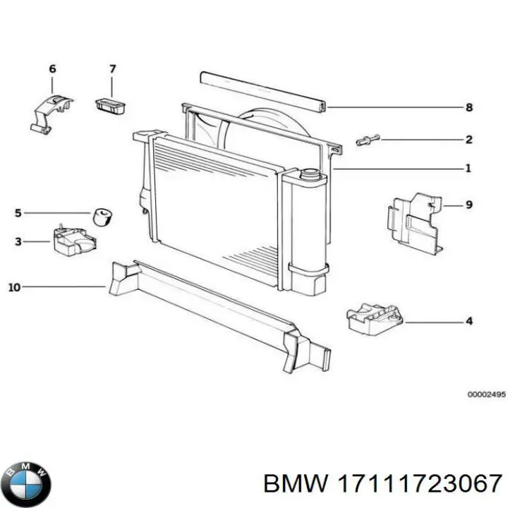 Купити 17111723067 BMW Облицювання рамки радіатора