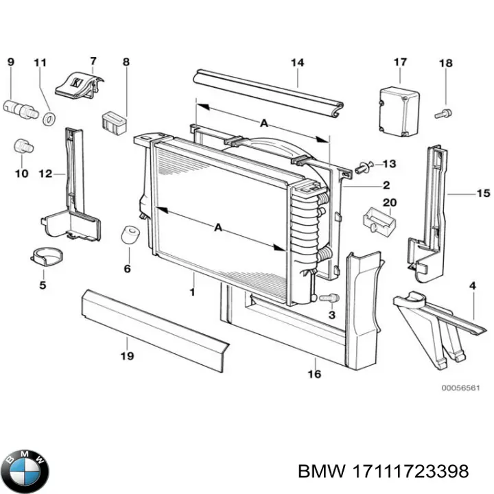 Радіатор основний BMW 17111723398 ціна, від 98.50 USD