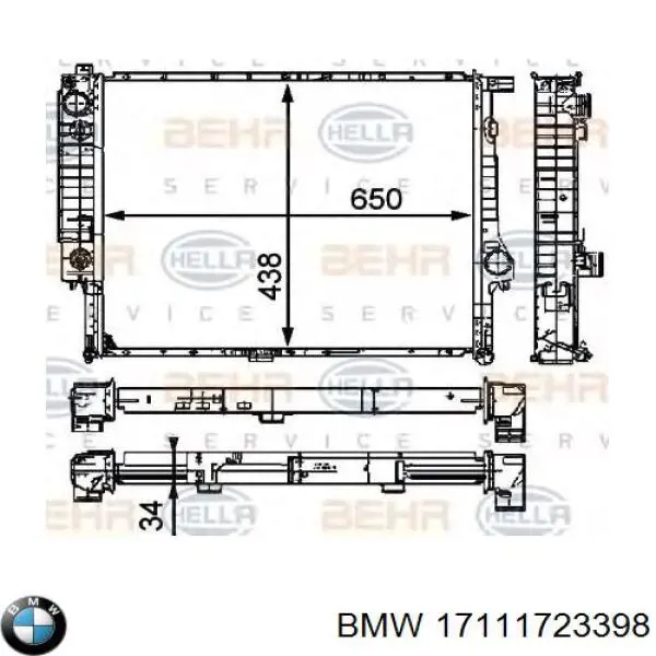 17111723398 BMW радіатор охолодження двигуна