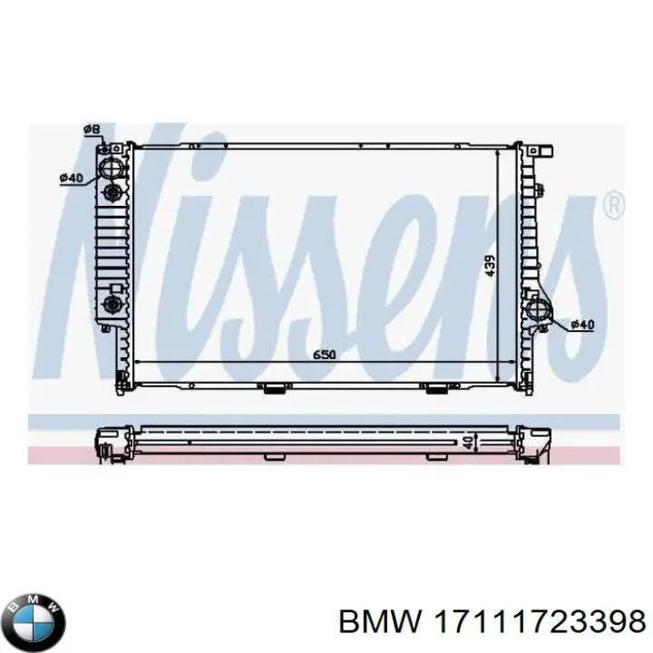 17111723398 BMW Радіатор охолодження двигуна
