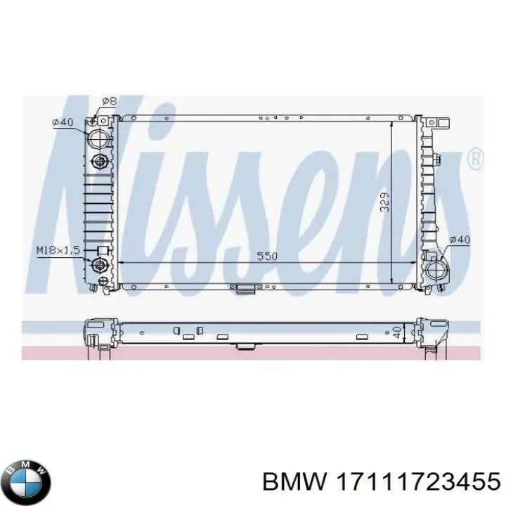 Радіатор 17111723455 BMW
