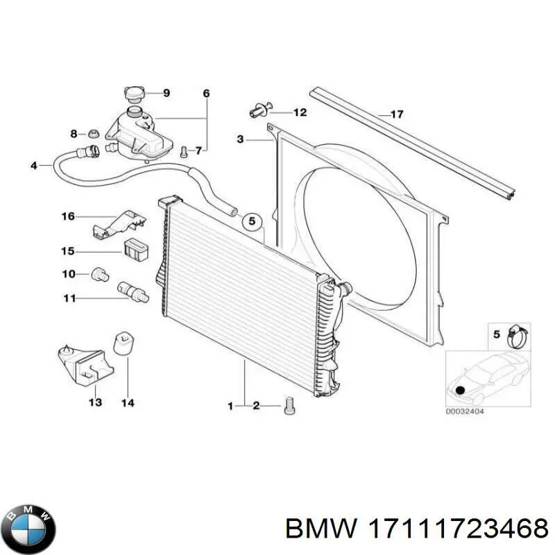 Радіатор охолодження BMW 17111723468