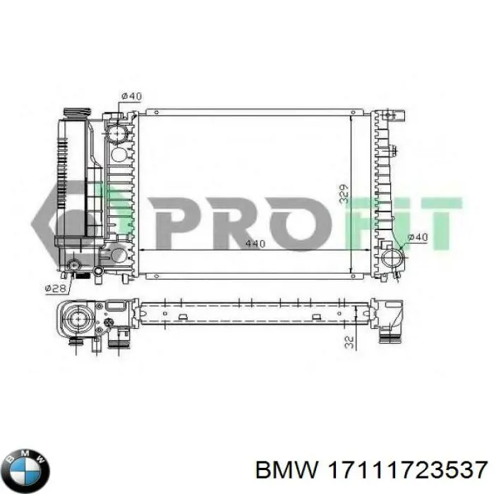 Радіатор основний BMW 17111723537 ціна, від 79.41 USD