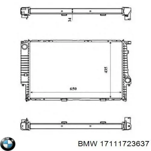 Радіатор 17111723637 BMW