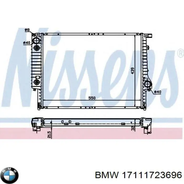 17111723696 BMW Радіатор охолодження двигуна