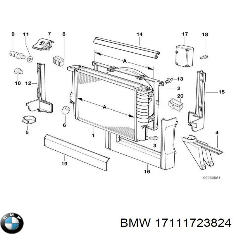 17111723824 BMW радіатор охолодження двигуна