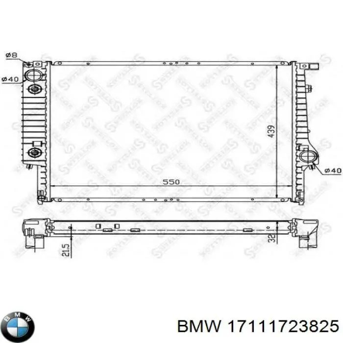 Радіатор 17111723825 BMW