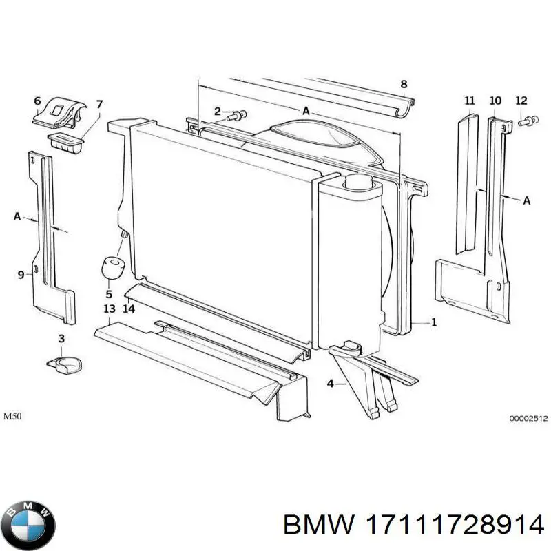 Купити 17111728914 BMW Дифузор вентилятора