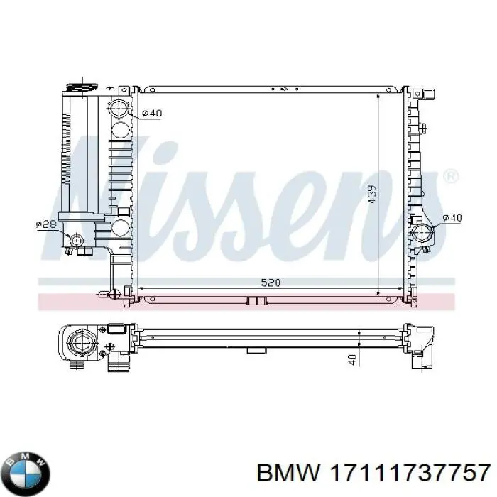 17111737757 BMW Радіатор охолодження двигуна