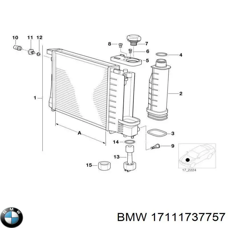 Купити 17111737757 BMW Радіатор двигуна