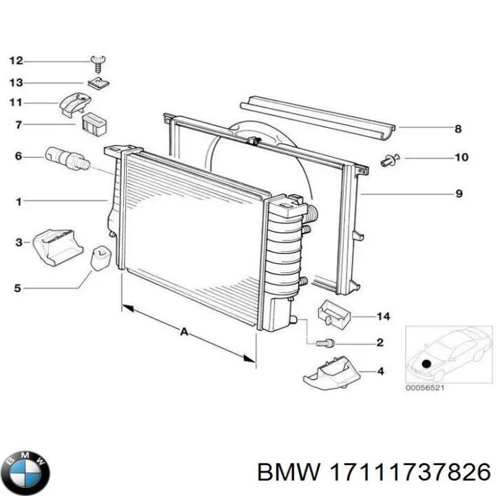 Купити 17111737826 BMW Установча панель передня