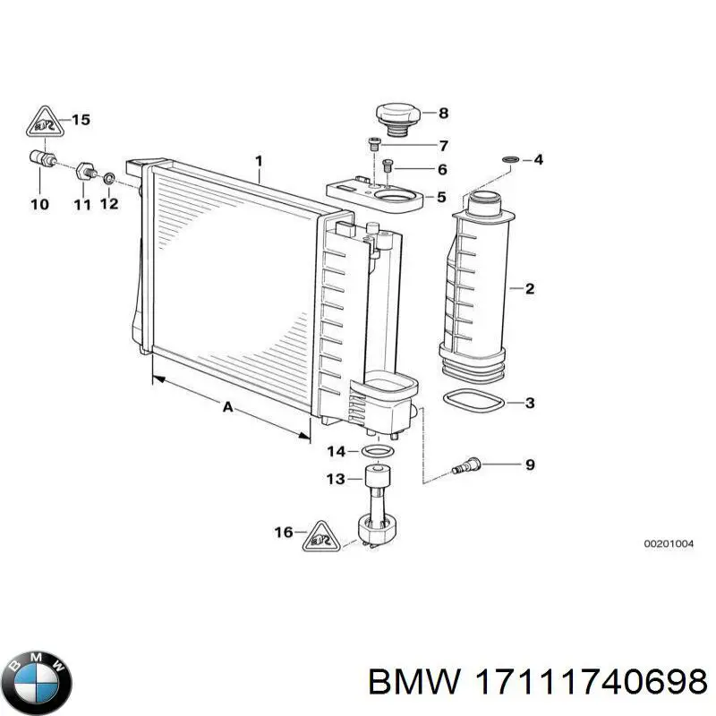 Радіатор 17111740698 BMW