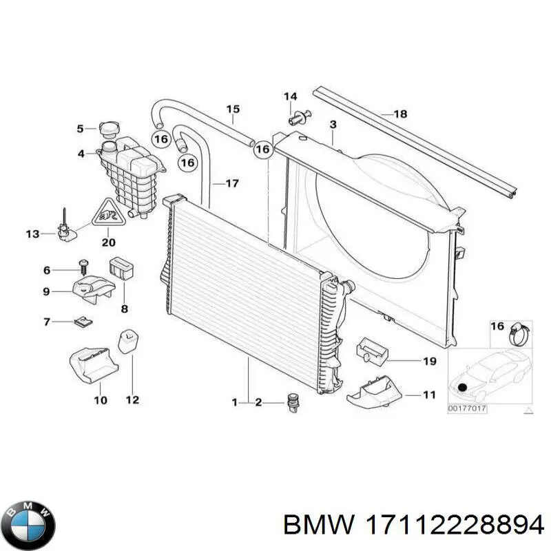 17112228894 BMW Облицювання рамки радіатора
