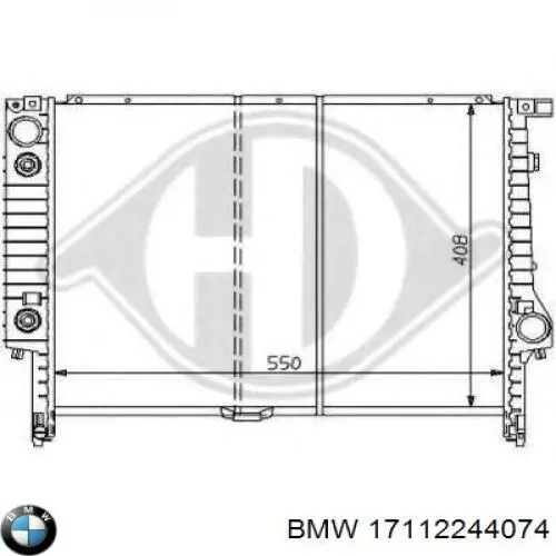 Радіатор охолодження двигуна 17112244074 BMW