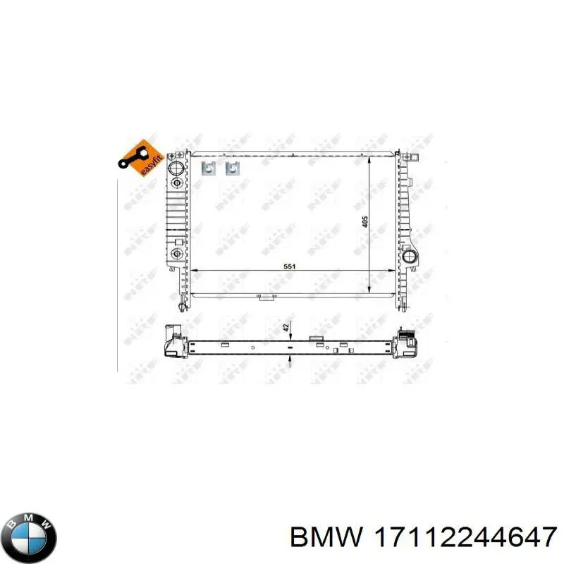 Радіатор основний BMW 17112244647 ціна, від 51.35 USD
