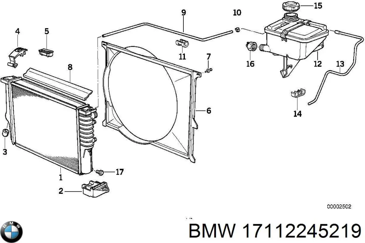 Дифузор (кожух) радіатора охолодження BMW 17112245219 ціна, від 119.78 USD