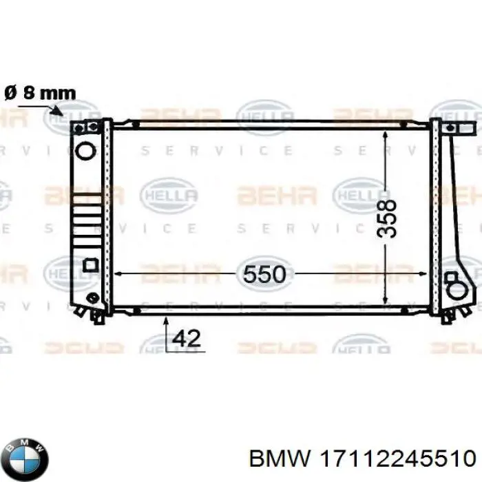 Радіатор охолодження двигуна 17112245510 BMW