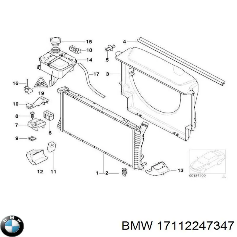 Дифузор вентилятора BMW 17112247347 ціна, від 175.74 USD