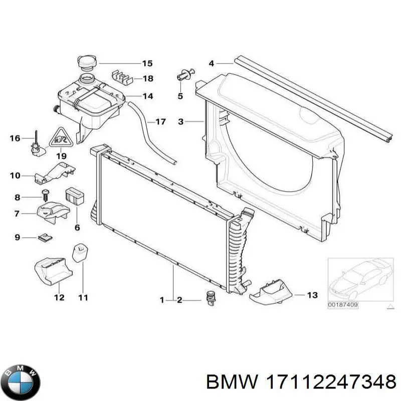 Дифузор (кожух) радіатора охолодження 17112247348 BMW