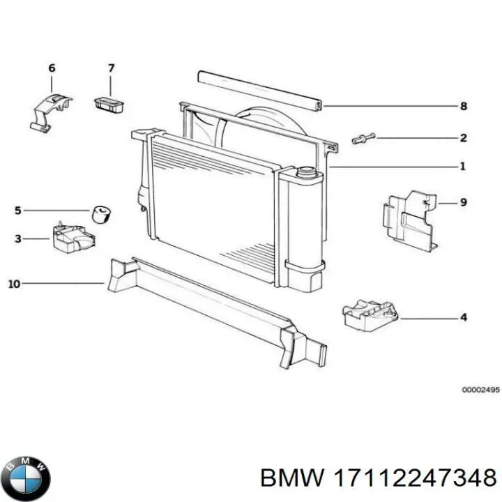 Дифузор (кожух) радіатора охолодження BMW 17112247348 ціна, від 162.98 USD