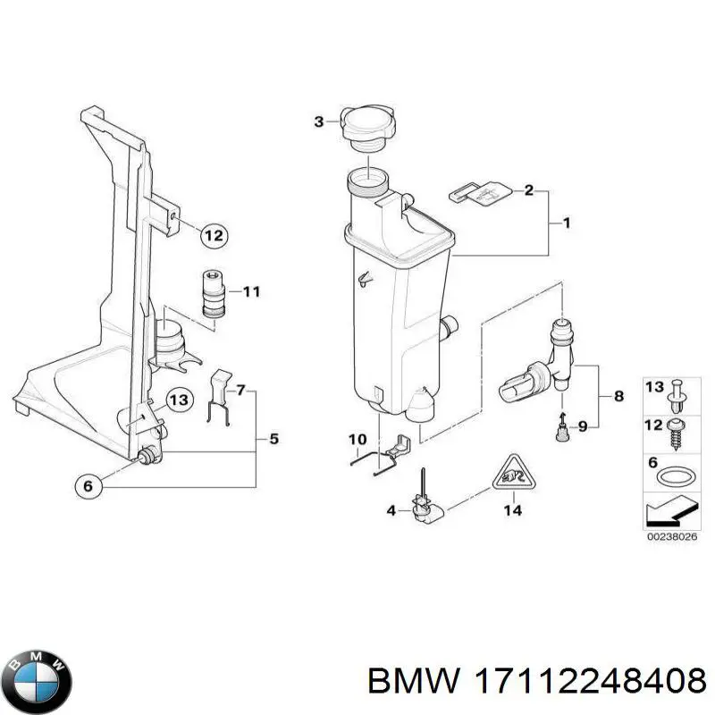 Кронштейн розширювального бачка BMW 17112248408 ціна, від 90.42 USD