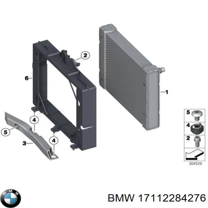 Радіатор охолодження двигуна, правий BMW 17112284278 ціна, від 352.80 USD