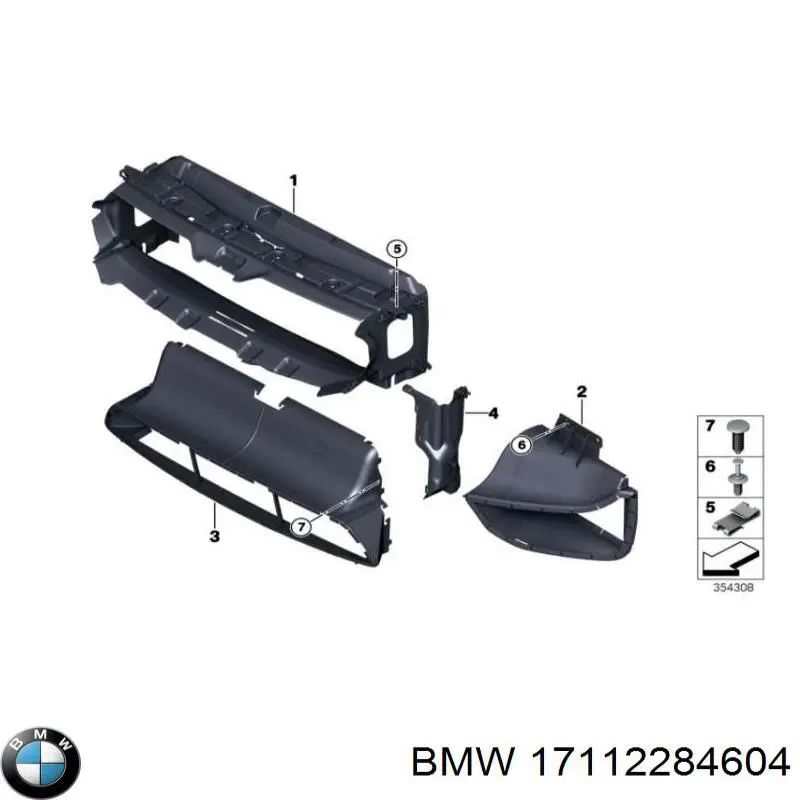 Радіатор охолодження двигуна, правий BMW 17112284604 ціна, від 50.68 USD
