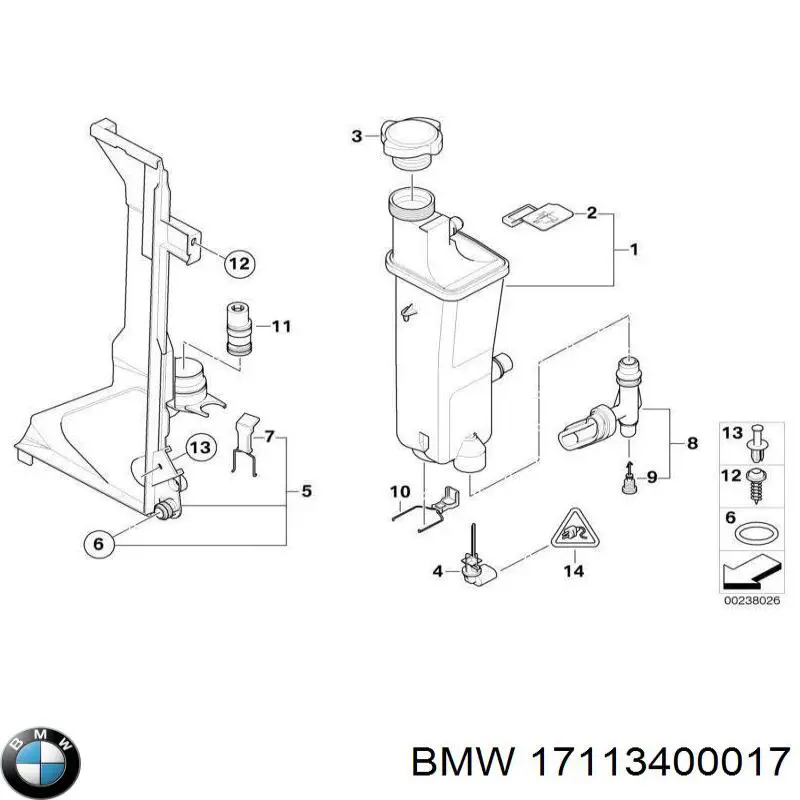 Кронштейн розширювального бачка BMW 17113400017 ціна, від 24.43 USD
