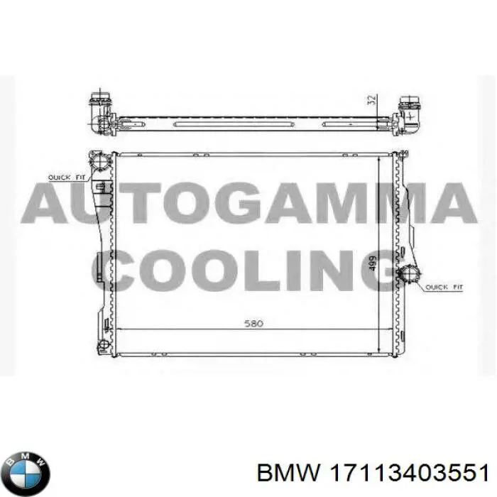 3403551 BMW Радіатор охолодження двигуна