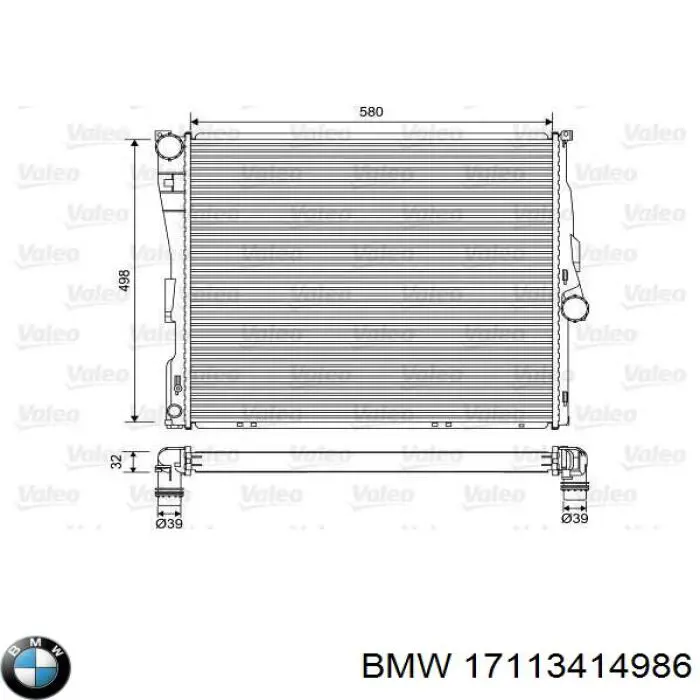 17113414986 BMW радіатор охолодження двигуна