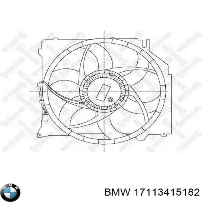 Дифузор радіатора охолодження, в зборі з двигуном і крильчаткою BMW 17113415182 ціна, від 373.84 USD