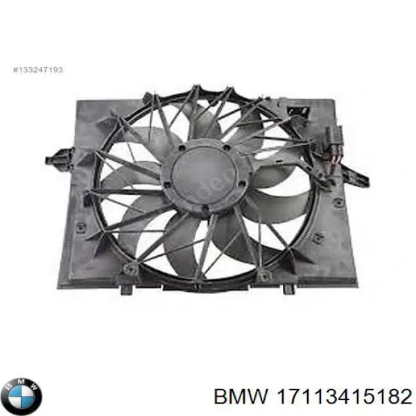 17113415182 BMW дифузор радіатора охолодження, в зборі з двигуном і крильчаткою