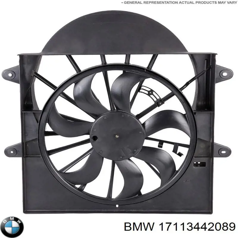 17113442089 BMW дифузор радіатора охолодження, в зборі з двигуном і крильчаткою