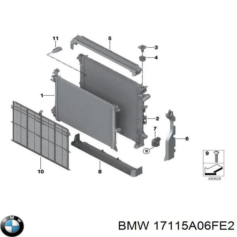 Радіатор основний BMW 17115A06FE2 ціна, від 616.50 USD