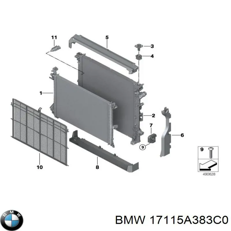 17115A383C0 BMW Радіатор охолодження двигуна